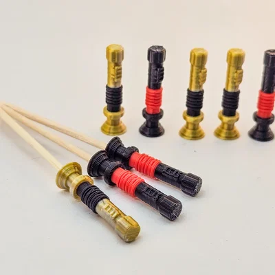 Mô hình 3D tay cầm Lightsaber gắn tăm xiên đồ ăn cực chất