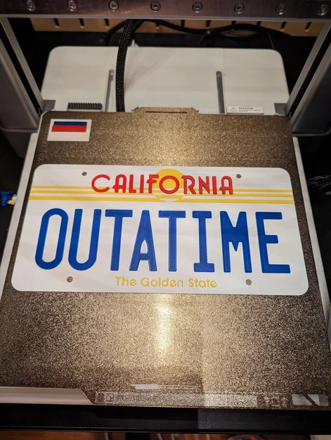 Mô hình biển số xe OUTATIME Back to the Future cho máy in 3D đa màu - Image 1