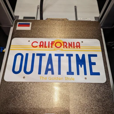 Mô hình biển số xe OUTATIME Back to the Future cho máy in 3D đa màu
