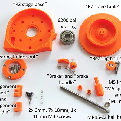 Bàn xoay (Printed rotational stage) in 3D độ chính xác ~10 micron