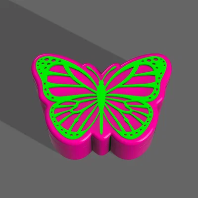 Mẫu Hộp Đựng Đồ Hình Cánh Bướm (Butterfly Box) In 3D Dễ Thương