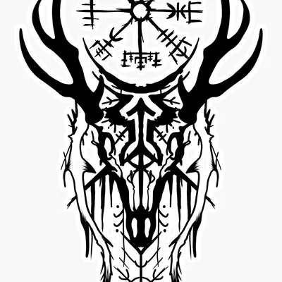Viking Wall Art: Tranh treo tường hình đầu hươu phong cách Bắc Âu
