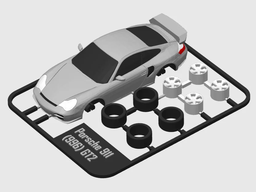 Mô hình lắp ráp Porsche 911 (996) GT2 dạng Kit Card độc đáo - Image 1