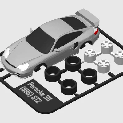 Mô hình lắp ráp Porsche 911 (996) GT2 dạng Kit Card độc đáo