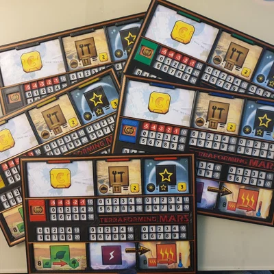 TERRAFORMING MARS - PLAYER BOARDS (Bảng người chơi) – bản multicolor & 1 màu