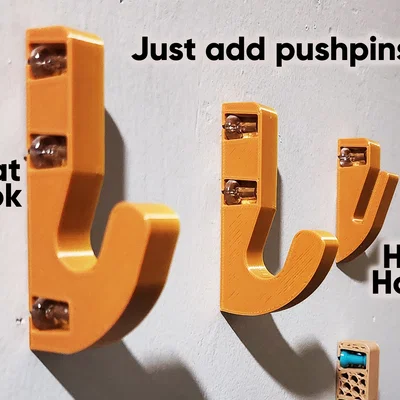 Móc treo đồ thông minh gắn tường bằng push pin (Push-Pin Wall Hooks)