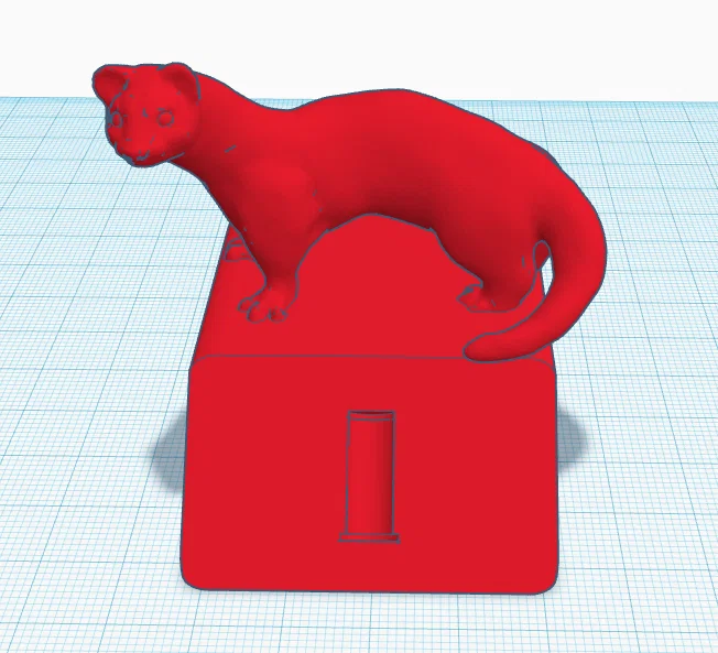 Mô hình lưu niệm chồn hương trưng bày vỏ đạn .22LR (File in 3D) - Image 2