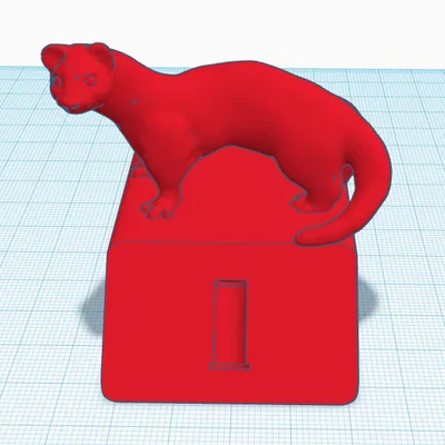 Mô hình lưu niệm chồn hương trưng bày vỏ đạn .22LR (File in 3D)
