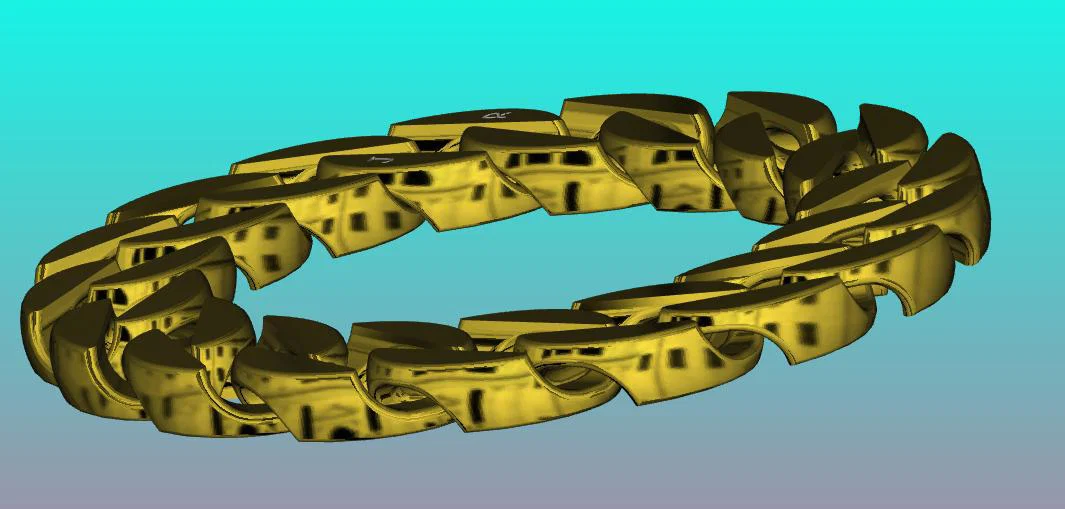 Vòng tay dạng xích in 3D phong cách hiện đại - Print-in-Place - Image 3