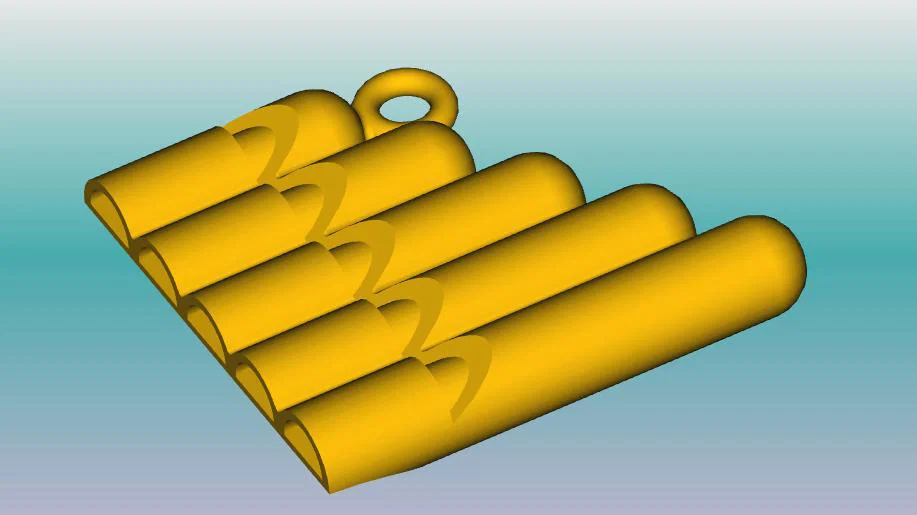 Mô hình sáo Pan mini làm móc khóa độc đáo - Image 2