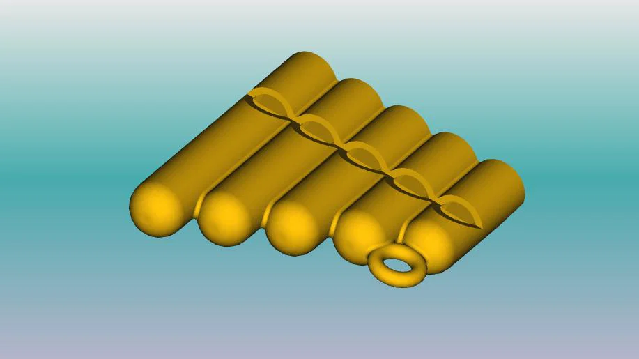 Mô hình sáo Pan mini làm móc khóa độc đáo - Image 4