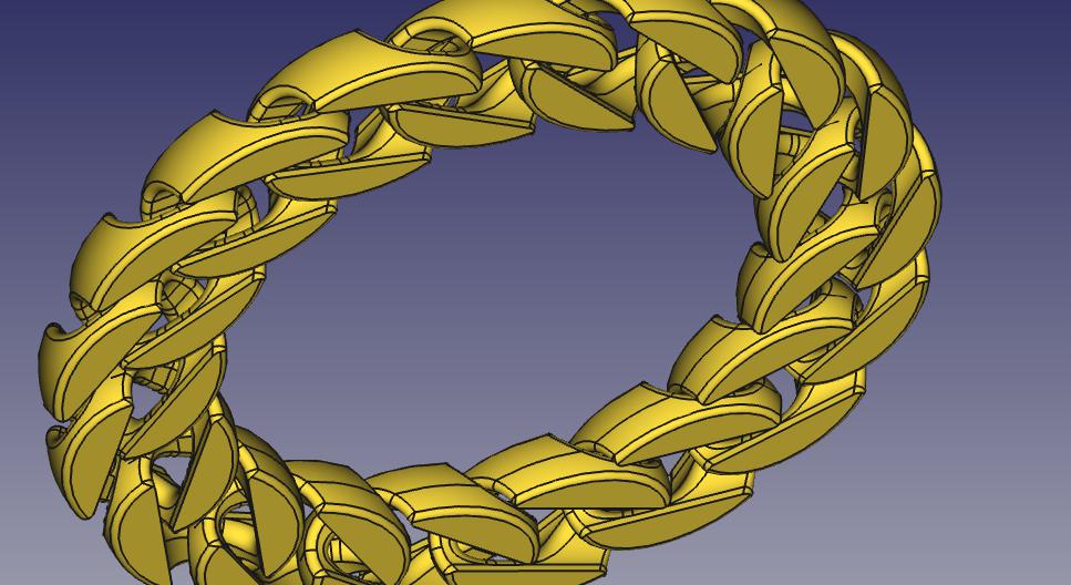 Vòng tay dạng xích in 3D phong cách hiện đại - Print-in-Place - Image 6