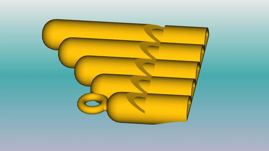 Mô hình sáo Pan mini làm móc khóa độc đáo - Image 7