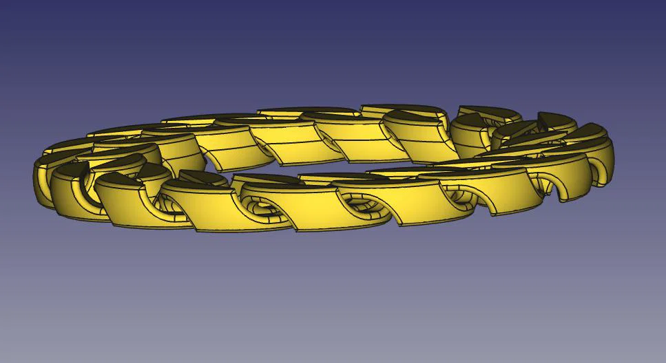 Vòng tay dạng xích in 3D phong cách hiện đại - Print-in-Place - Image 8