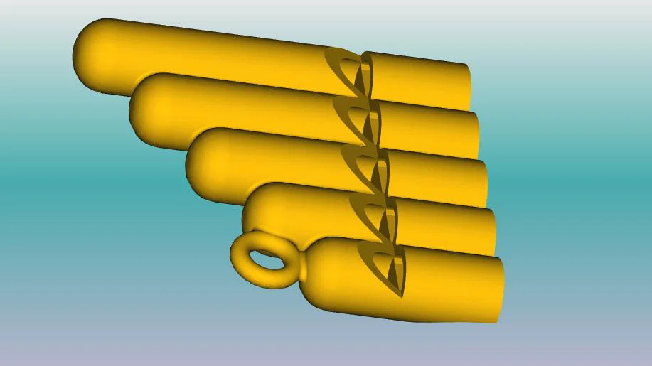 Mô hình sáo Pan mini làm móc khóa độc đáo - Image 8