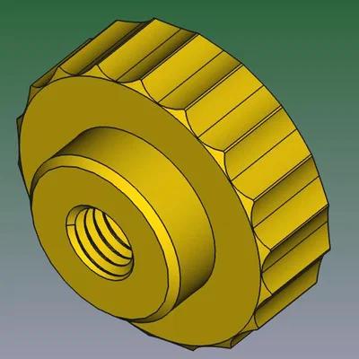 Đai ốc vặn tay (Knurled Nut) M6 x 10 in 3D tiện dụng