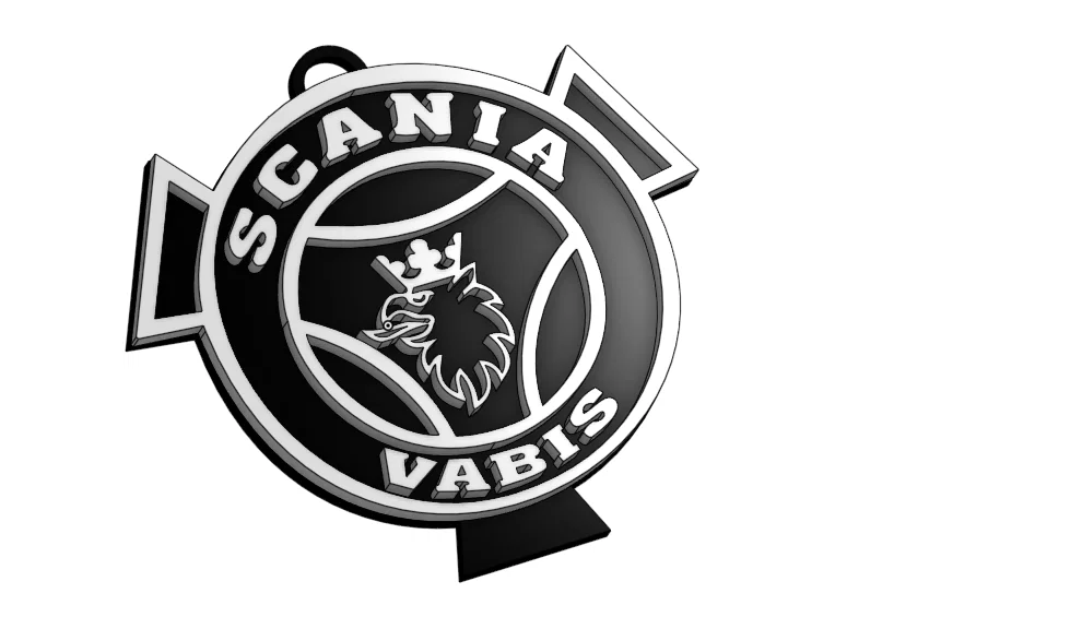 Mô hình 3D móc khóa logo Scania đẹp mắt cho fan xe tải - Image 1