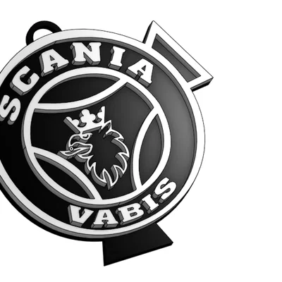 Mô hình 3D móc khóa logo Scania đẹp mắt cho fan xe tải