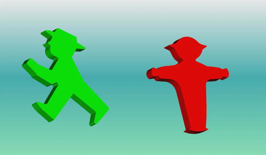 Một chút hoài niệm: Ampelmännchen đỏ/xanh cao khoảng 40 mm - Image 1
