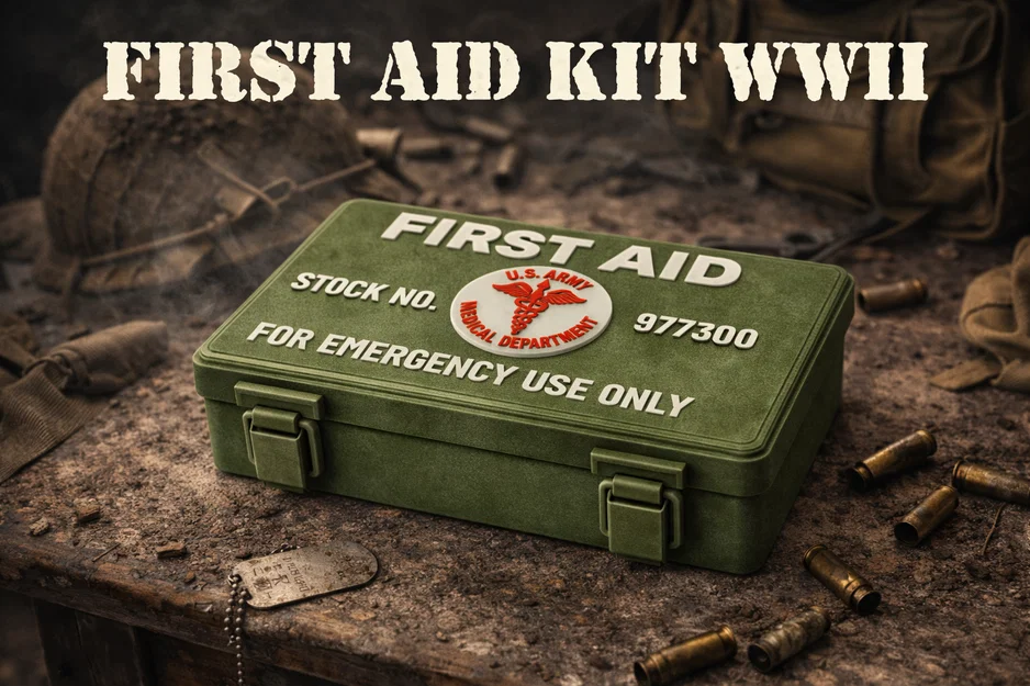 Hộp First Aid Kit US Army WWII – In 3D đa màu (không MMU) - Image 1