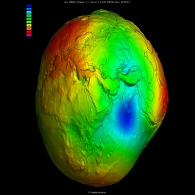 Geophysical Globe: Geoid – Quả địa cầu độ cao Geoid (EIGEN-6C4)