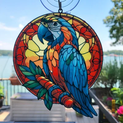 HueForge Stained Glass Macaw (Vẹt Macaw Kính Màu) – In 2 Phần