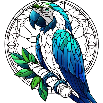 HueForge Stained Glass Macaw (Vẹt Macaw Kính Màu) – In 2 Phần
