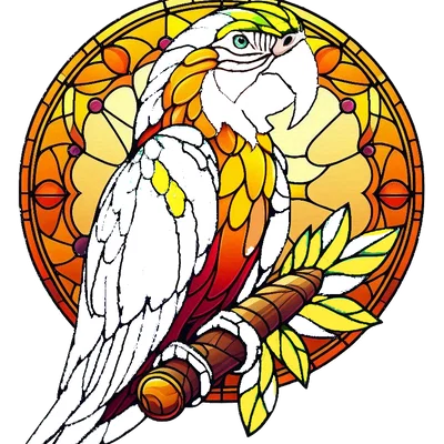 HueForge Stained Glass Macaw (Vẹt Macaw Kính Màu) – In 2 Phần