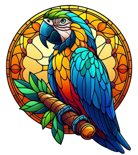 HueForge Stained Glass Macaw (Vẹt Macaw Kính Màu) – In 2 Phần - Image 6