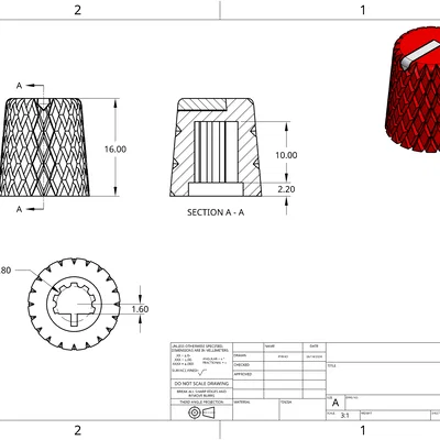Núm vặn knurled / nắp potentiometer cho SP 404 MKII
