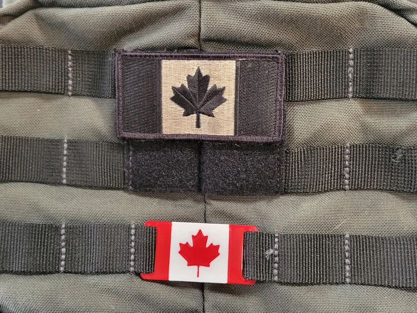 Miếng dán Molle lá cờ Canada trang trí ba lô (3D Printed Patch) - Image 1