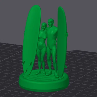Mô hình cặp đôi lướt sóng 3D độc đáo trang trí nhà cửa