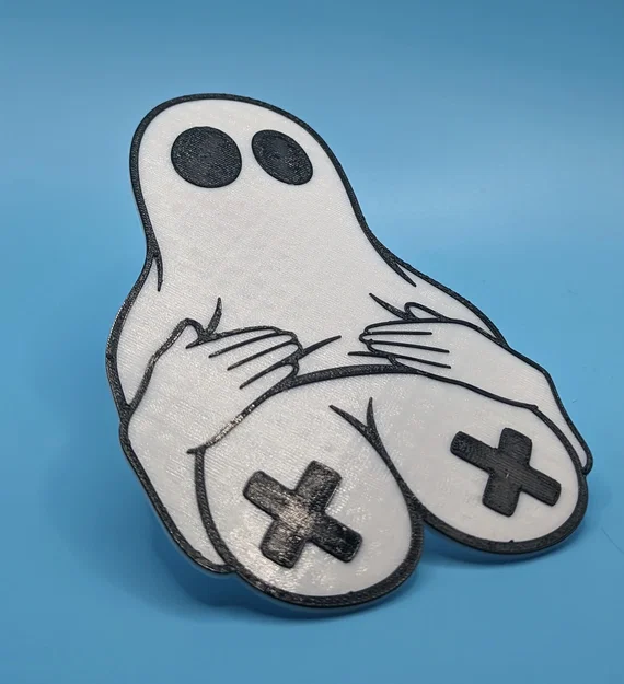 Mô hình trang trí tường Sexy Ghost: Phụ kiện Halloween độc lạ 3D - Image 1