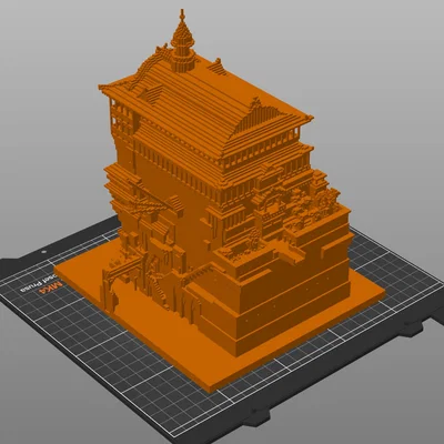 Mô hình Nhà tắm trong phim Spirited Away (Phong cách Voxel 3D)