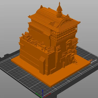 Mô hình Nhà tắm trong phim Spirited Away (Phong cách Voxel 3D)