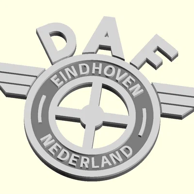 Huy hiệu logo DAF vintage (OpenSCAD)