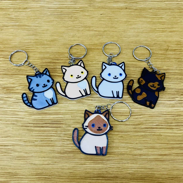 Móc Khóa Mèo Xiêm Dễ Thương Mắt Xanh - Image 1