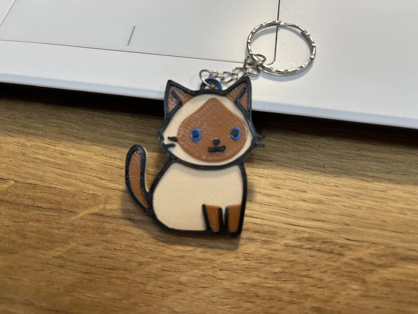 Móc Khóa Mèo Xiêm Dễ Thương Mắt Xanh - Image 2