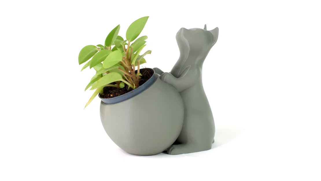 Bộ chậu trồng cây hình mèo 3D in dễ dàng không cần support - Image 1