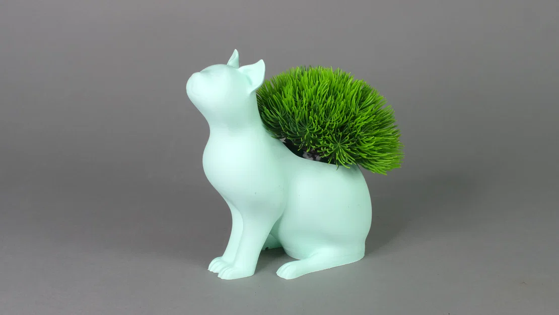 Bộ chậu trồng cây hình mèo 3D in dễ dàng không cần support - Image 2