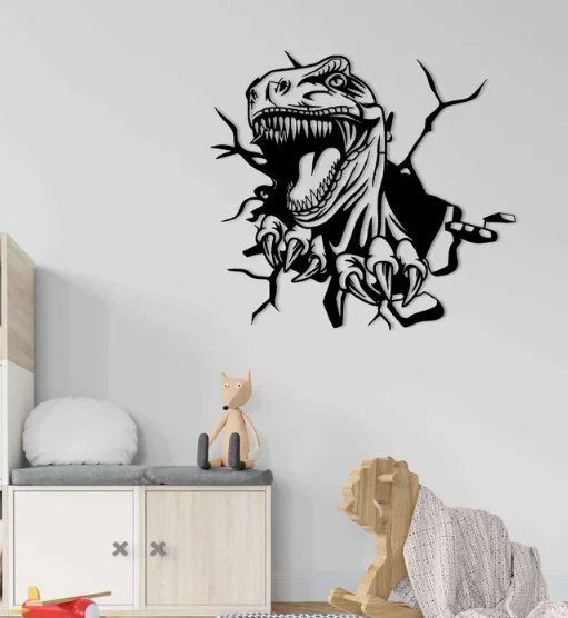 T-Rex Wall Art: Mẫu Trang Trí Tường 3D Khủng Long Cực Chất - Image 1