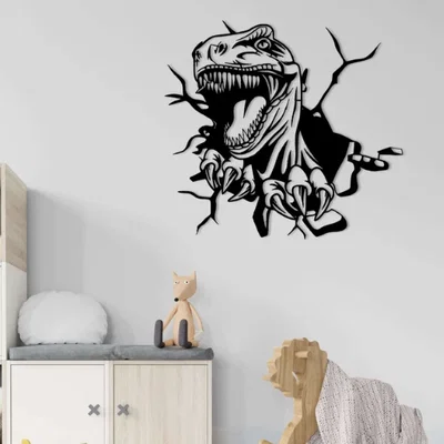 T-Rex Wall Art: Mẫu Trang Trí Tường 3D Khủng Long Cực Chất
