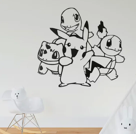Mẫu in 3D Pokemon Wall Art trang trí phòng cực đáng yêu - Image 1