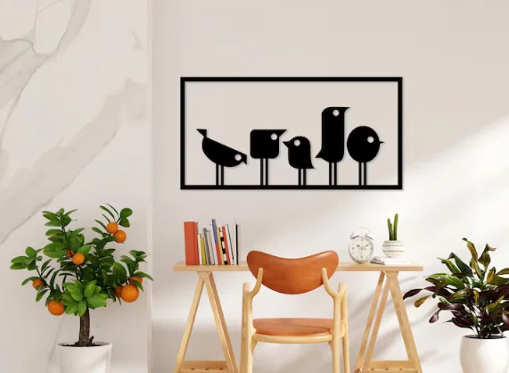 Tranh treo tường nghệ thuật hình chim độc đáo (Bird Wall Art) - Image 1