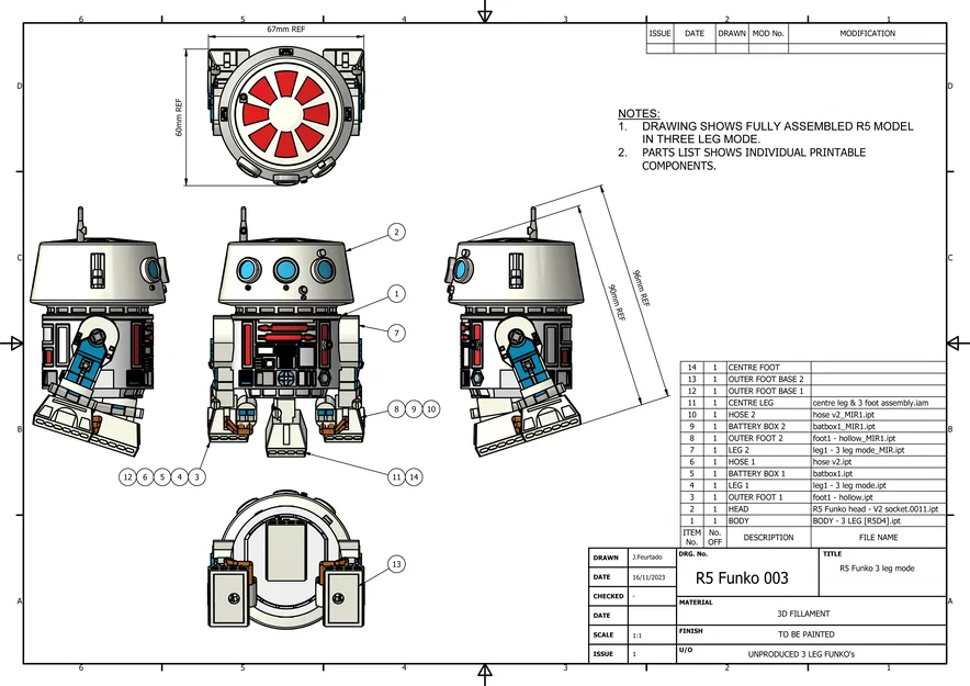 R5-D4 Funko Pop - phiên bản 3 chân - Image 2