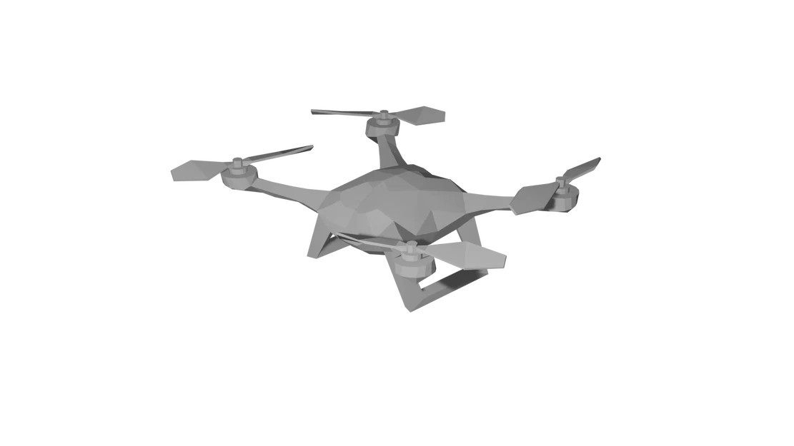 Mô hình Drone Quadcopter phong cách Low Poly (File in 3D) - Image 1