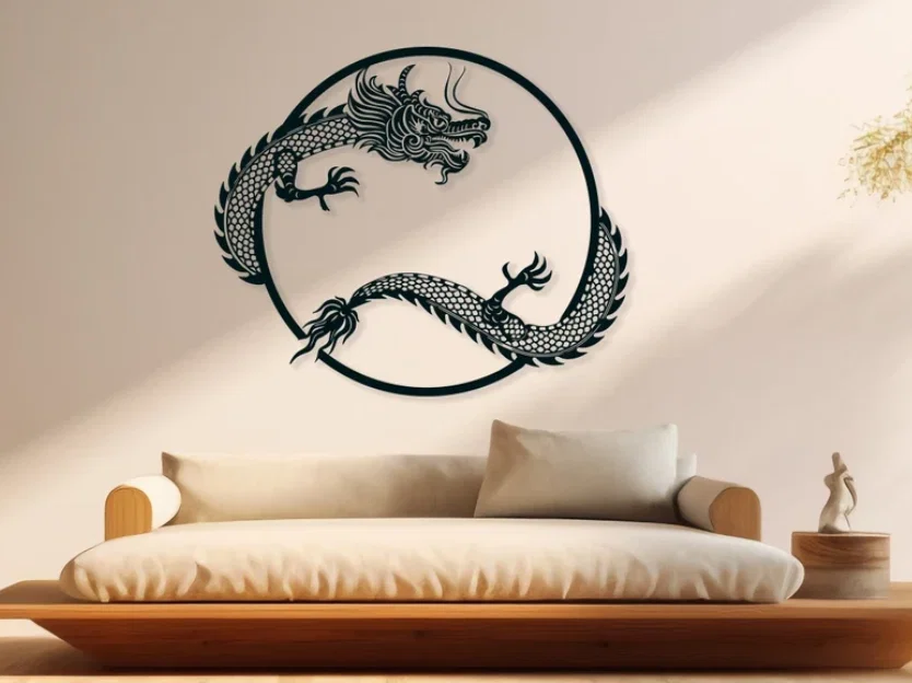 Mẫu trang trí tường hình Rồng Trung Hoa độc đáo - File in 3D - Image 1