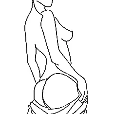 Tranh treo tường nghệ thuật hình thể phụ nữ tối giản - In 3D