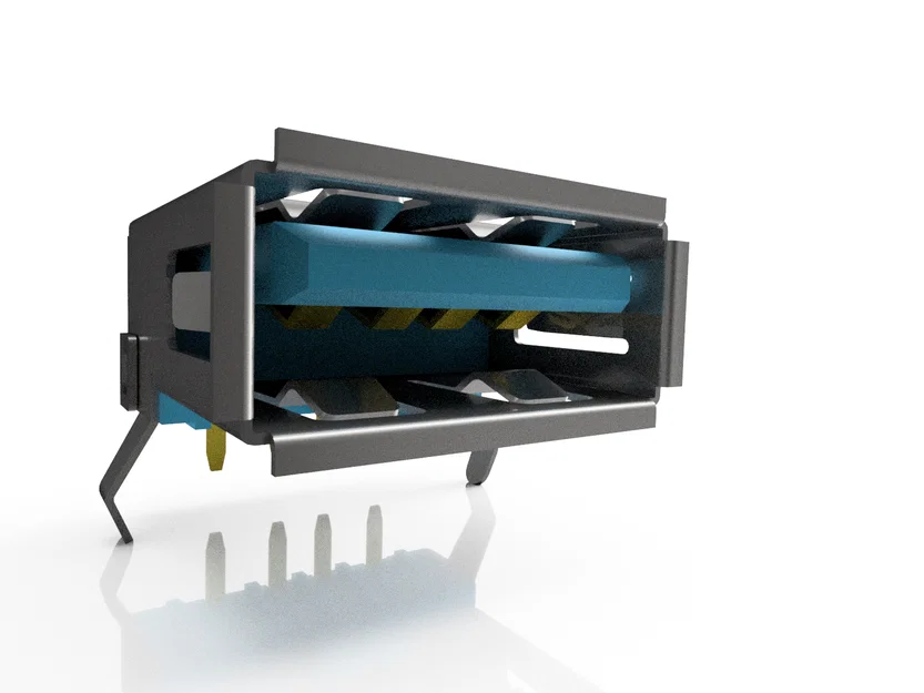 Mô hình 3D cổng USB A Female tỉ lệ 1:1 cho thiết kế điện tử - Image 1