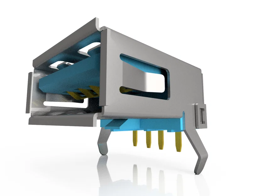 Mô hình 3D cổng USB A Female tỉ lệ 1:1 cho thiết kế điện tử - Image 2